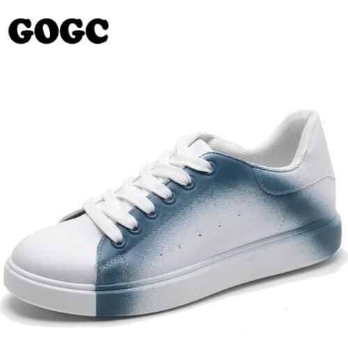 GOGC 2021 Ins Women Sneakers Real Leather Fashion Flats Shoes Woman Cross Strap Casual Daily Spring Lady Footwear Size 36-41