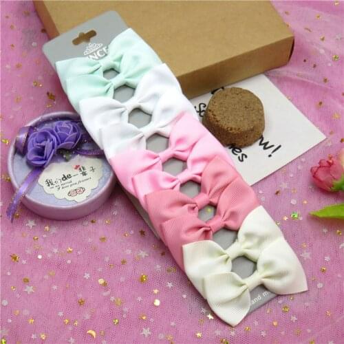 10PCS/Lot Lovely Milk MIX Color Hairpins Grosgrain Ribbon Bows Clips 2020 Korean Creativity Hair Accessories For Baby Girls NEW