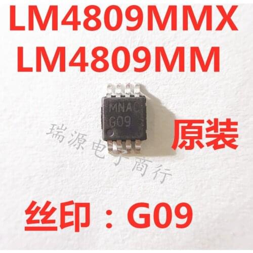 100% New&original LM4809MM LM4809MMX/NOPB MSOP-8 Marking:G09