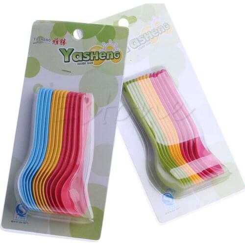 Top Quality 12Pcs Baby Feeding Spoon Safe Plastic Toddler Training Eating Spoon Set Food