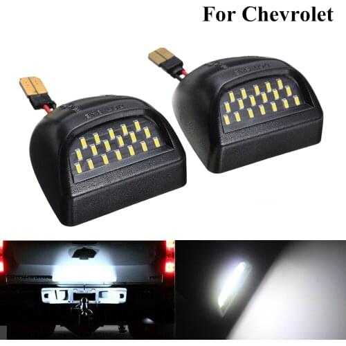 2 pcs 6000K White 18 LED Car Number Plate Light Truck License Plate Lamp For Chevrolet Silverado GMC Sierra 1500 2500 3500