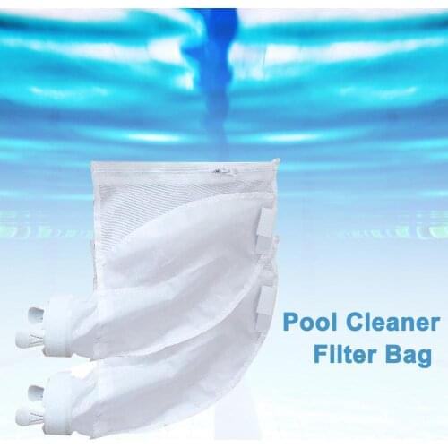 2PCS White Pool Cleaner Filter Bag Useful Durable Zipper Replacement Bags Pouches Pool Vacuum Cleaner For Polaris 280 480 Model