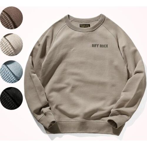 2020 Autumn and Winter New Mens Fashion Simple Long Sleeved O-neck Thickened 100% Cotton Knitted Terry Letter Sports Hoodies