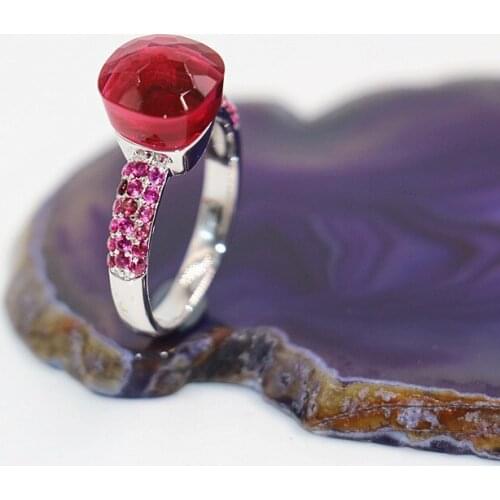 2021 Fashion Candy Style Ring Of 4 Colours Choose Crystal With Red Zircon Gold Plated Rings For Friends Best Festival Gift