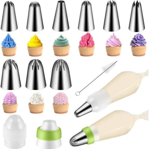 22pcs Cake Decoration Tools Pastry Bags Cream Nozzles Bakery Accessories Silicone Molds Kitchen Supplies Patisserie Gateau