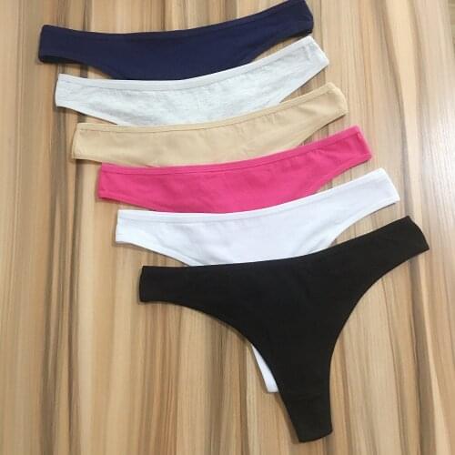 3 Pieces a Pack Ladies Thong Panties Women G Strings Sexy Lingerie Femme Cotton Underwear For Female Pantys Solid Tanga Mujer