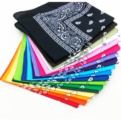 2021 Fashion Hip Hop Bandana Square Scarf 55cm*55cm Black Red Paisley Headband Printed For Women/Men/Boys/Girls #001