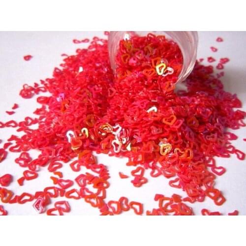 Nail Art Glitter Small Open heart Paillette Decoration Free Shipping