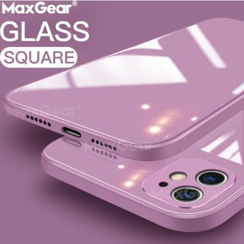 Original Liquid Silicone Tempered Glass Case for IPhone 11 12 mini Pro Max XS XR X 8 7 Plus SE 2020 Lens Protection Hard Cover