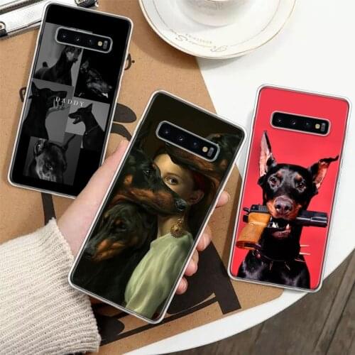 Black Dachshund Doberman Silicon Phone Case For Samsung Galaxy A51 A71 A70 A50 A40 A30 A20E A10S A01 A21 A6 A7 A8 A9 Plus + Cove