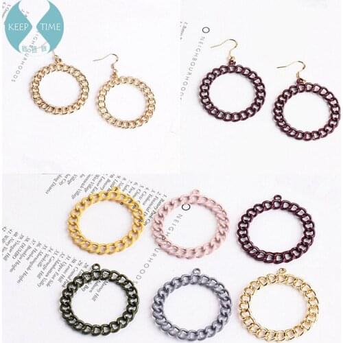 DIY ear jewelry accessories chain alloy shaped ring belt hanging pendant necklace pendant earrings earrings materials