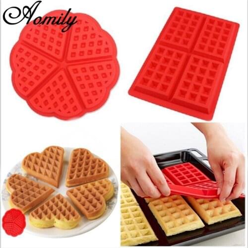Aomily 2 Styles Waffle Shaped Cake Mold Pastry Dough Cookie Press Bread Cake Biscuit Stamp Moulds Kitchen Pastry Baking Tools
