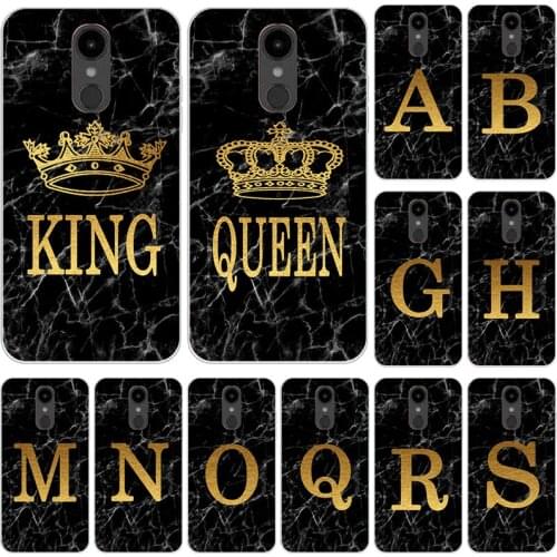 Phone Case for LG K8 2017 LV3 M200N X300 X240 K8 Lte K350e K7 X210 2016 Marble Golden alphabet background Soft Print Cover