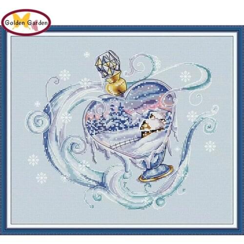 GG Freezing Season Stamped Cross Stitch Paintings Embroidery Needlework Set Joy Sunday 14CT 11CT Cross Stitch for Home Decor