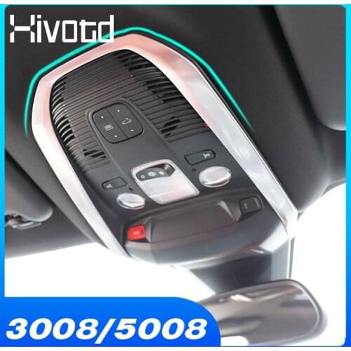 Hivotd For Peugeot 3008 GT/ 5008 GT 2021-2017 Reading Light Decoration Frame Trim Interior Modification Accessories Car Styling