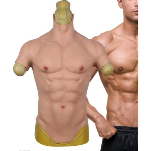 Simulation Muscle Suit Silicone Chest Abdominal Realistic For Thin People Increase Muscle Masculinity Woman Dressed As A Man
