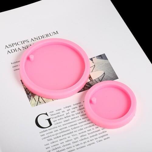 Round Shape Resin Silicone Mold Dog Tag Pendants Keychain Casting Epoxy Mould Cake Fondant Mold for DIY Crafts Jewelry Making