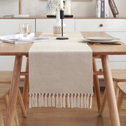Linen Hand-Woven Table Runner Decoration For Home Event Party Supplies Table Cover Runner Tablecloth Accessories Table Runner