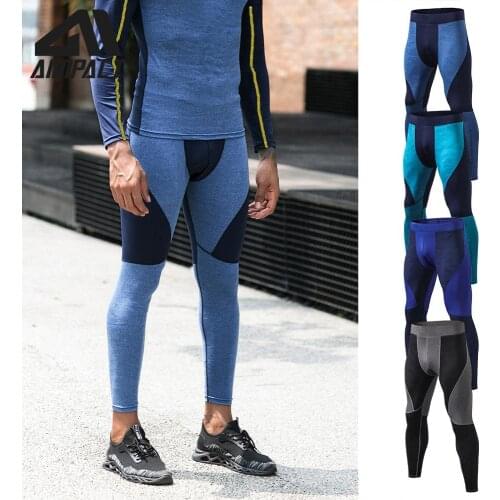 Aimpact Mens Sexy Tight Pants Print Trousers Casual Sweatpants Elastic Slim Fitted Active Crossfit Workout Pants for Men AQ18