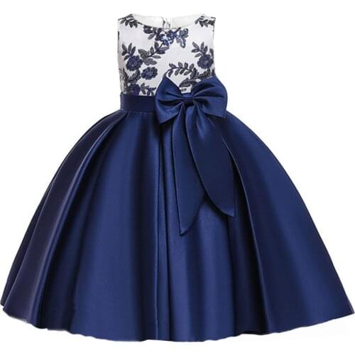 New girls princess dress big bow children party dress sequins embroidered baby Christmas kids clothes 3-10 years