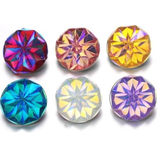 Newest Arrival Snap Button Jewelry Boom Life DIY 18mm Mix Colour Flower Snap Button Fit Charm Leather Bracelets For Women 7906