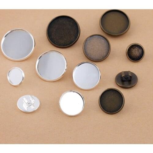 20pcs 10/12/14/16/18/20mm Cabochon Cameo Blank Base for DIY Headwear Headdress Hair Accessories Rubber Band Buckle