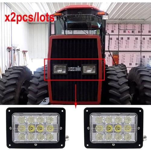 Pair 60W Led Headlights 20-2063T1, 60-6730T91 For Case IH 9310,9330,9350,9370,9380,9390++ LED Hood Light - Hi/Lo Beam