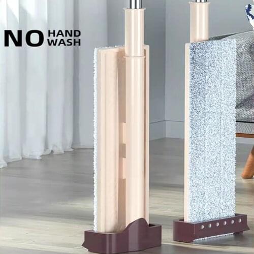 New Flat Mop With 3pcs Replaceable Microfiber Cloths Hands Free Floor Flat Mop Household Kitchen Uesful Easy Cleaning Tool