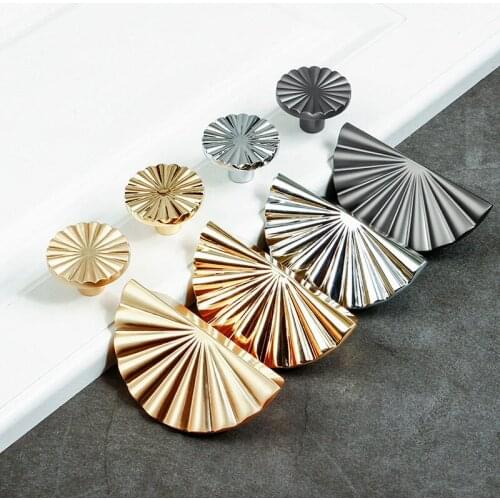 Single-Hole Drawer Handle Flower-Shaped Solid Brass Gold Kitchen Cabinet Handles Door Pull Drawer Knob Furniture Handle Hardware