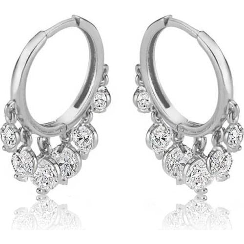 Tevuli 925 Sterling Silver White Cubic Zirconia Şakira Earrings