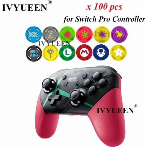 IVYUEEN 100 pcs Silicone Analog Thumb Stick Caps for Nintend Switch NS PRO Controller Sticks Cap Skin Cover Joystick Grips