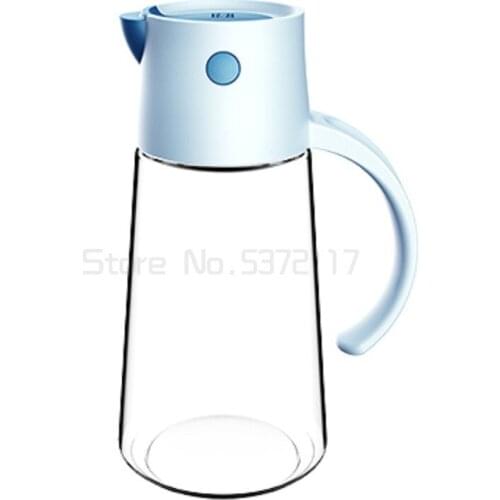 Automatic opening and closing glass oil pot kitchen leak proof oil tank with cover seasoning bottle vinegar bottle oil bottle