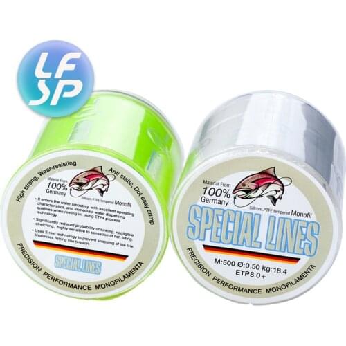 500m Super Strong Fishing Line Germany Monofilament Nylon Fishing Line 1.0#-7.0# lucency white fluorescent lightHook