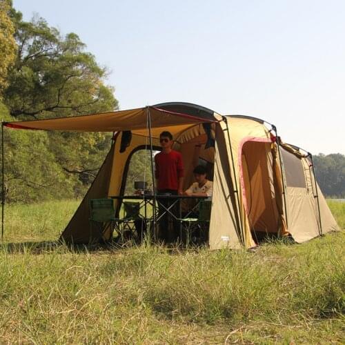 Large outdoor tent camping wild 4-8 person camping tent Anti-rainstorm and Anti-squally Super breathable two Bedroom Landwolif