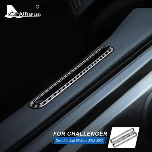 AIRSPEED Carbon Fiber for Dodge Challenger 2015 2016 2017 2018 2019 2020 Accessories Car Door Air Outlet Vent Cover Trim Sticker
