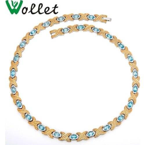Wollet Jewelry Health Care Healing Energy Pure Titanium Magnetic Necklace for Women Infrared Germanium Gold Silver Color