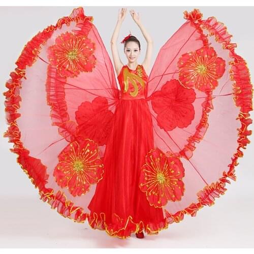 Spanish Bullfight Dance Dress Gypsy Clothes For Women Stage Wear Performance Costume Flamenco Dance Dress Ballroom Dress DL7182