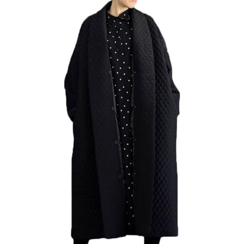 Winter Popular Coat Women Retro Mori Puff Sleeve Warm Cotton Jacket Super Long Ankle Literary Girl Solid Outerwear Plus Size