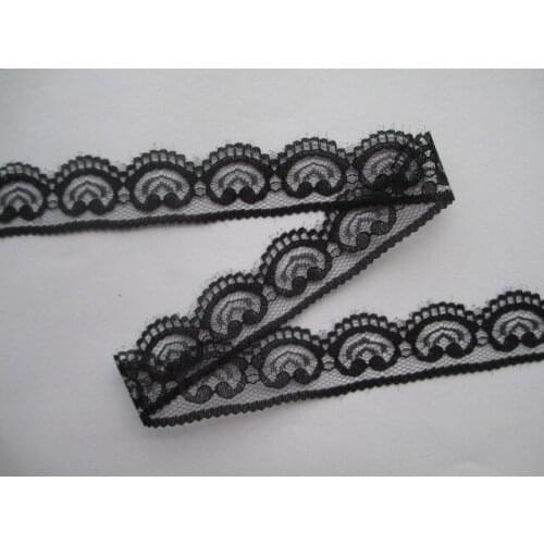 10 yards / 2.5 cm wide black heart-shaped lace ribbon lace embroidery lace DIY craft