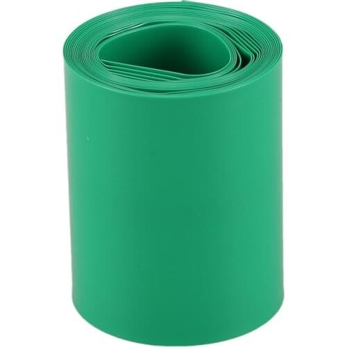 2M 50mm Dark Green PVC Heat Shrink Tubing Wrap for 2 x 18650 Battery