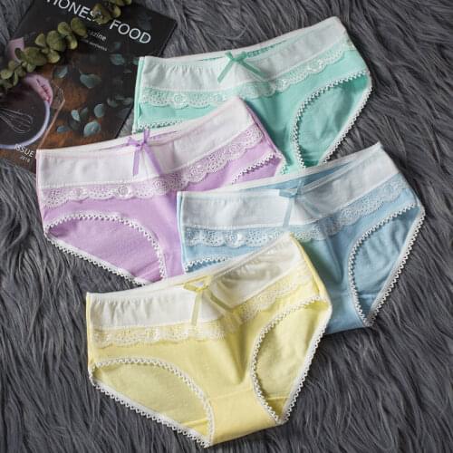 4 Pcs Kids Panties Baby Girls Lace Underwear Children Everyday Short Briefs Teens Girls Shorts Underpants 13-20 T