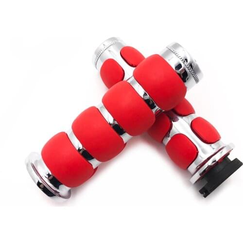 Aftermarket free shipping motorcycle accessories For Kawasaki Mean Streak Drifter Classic- Chrome RED Flat Top 7/8" 22mm Rubber