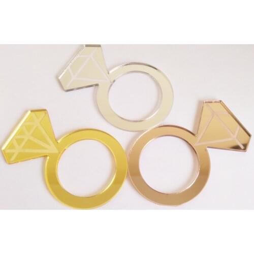 Acrylic Mirror Napkin Ring, Bling Diamond Napkin Ring for Wedding Signs, Bridal Shower Party Decor