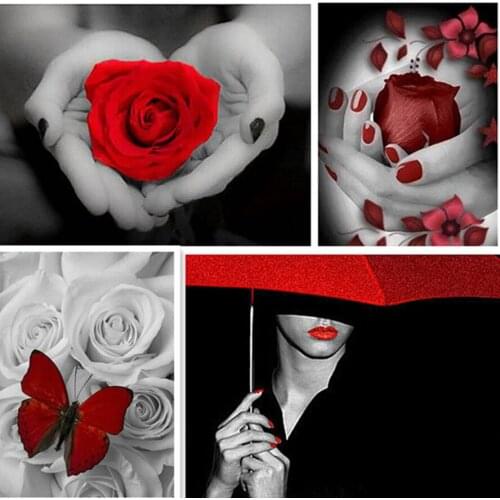 Diamond Embroidery Flowers Pattern Diamond Painting Pictures Of Rhinestones Diamond Mosaic Cross Stitch Rose wedding decoration