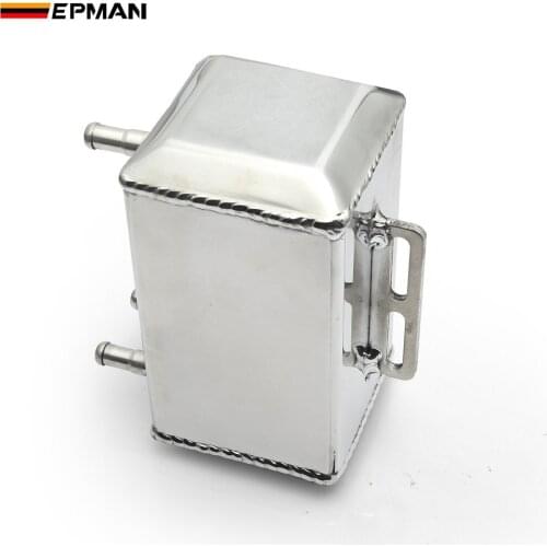 EPMAN Aluminum Square Car Engine Oil Catch Tank Can Reservoir Breather Kit EPYXFST014