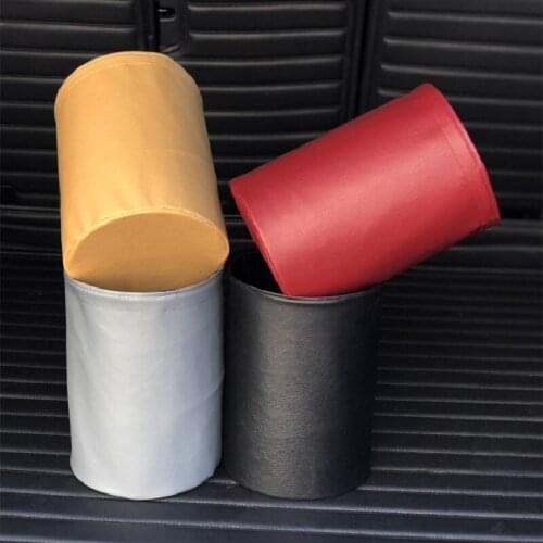 Car Trash Can Waterproof Large Capacity Armrest Box Lmitation Leather Round Fold Double Layer Personalise Auto Accessories 1 Pc