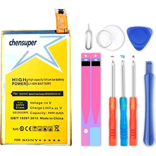 Chensuper 2600mAh LIS1561ERPC Battery for SONY Xperia Z3 mini Compact M55W D5833 SO-02G Batteries