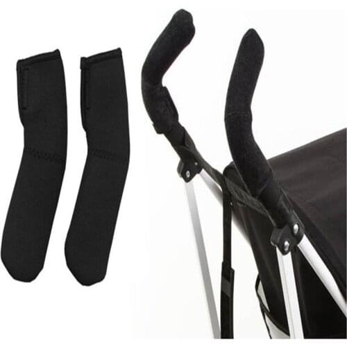2pcs/Set Black Baby Stroller Armrests Cover Pram Pushchair Carriages Soft Handle Protector Case Grip Cover Stroller Accessories