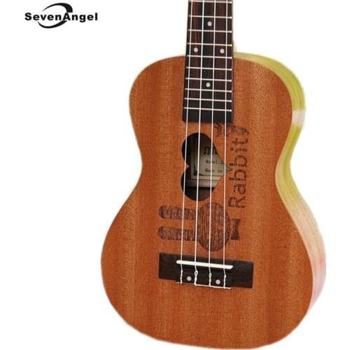 SevenAngel Four Strings 23 inch Ukulele 17 Fret Hawaiian Guitar Ukelele Acoustic guitar Heart rabbit pattern uku
