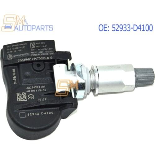 1PCS Tire Pressure Monitoring Sensor TPMS 433Mhz 52933-D4100 For Hyundai Kia NIRO Optima Sportage 2019 52933D4100 52933 D4100